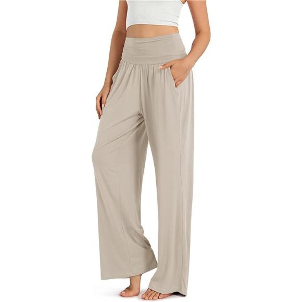 ODODOS Women's Wide Leg Palazzo Lounge Pants with Pockets Light Weight Loose Com